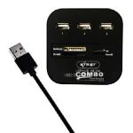 Hub Usb 2.0 - 3p C/ Leitor De Cartão Mod. Kp-t58 Preto